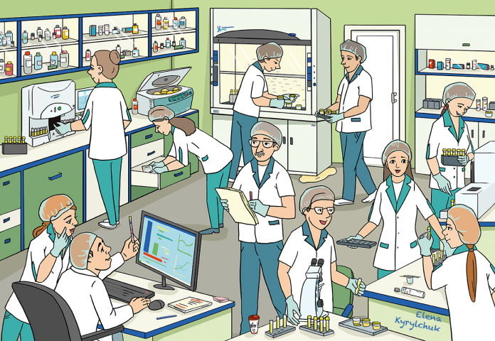 Лаборатория - иллюстрации для корпоративного календаря