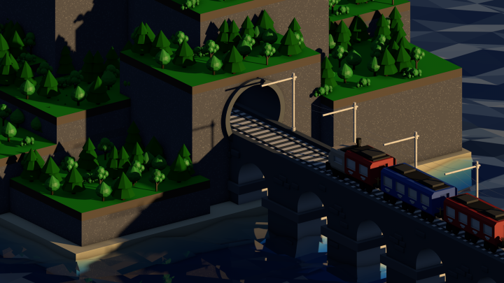 Low Poly Train Animation
