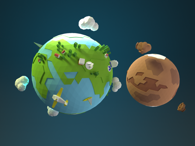 Планеты в low poly