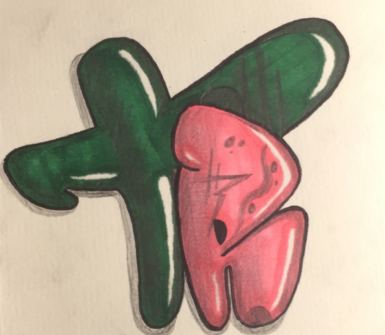 Bubble graffiti sketch