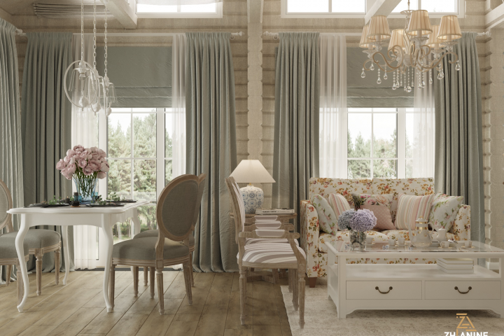 Кухня-гостиная в стиле Прованс