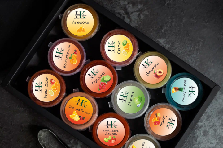 Стикеры на упаковку основ для коктейлей