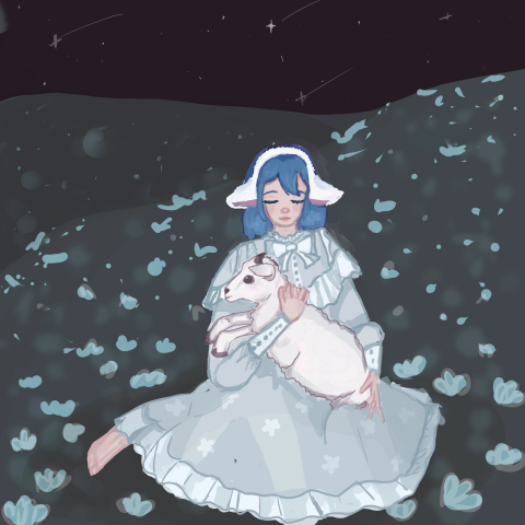 Девочка с овечкой