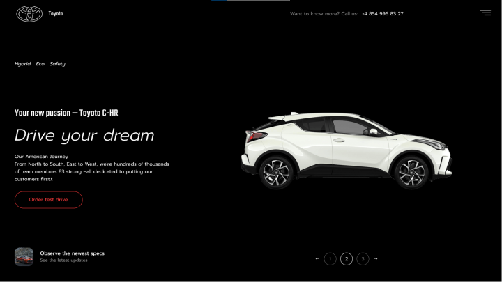 Landing page Toyota