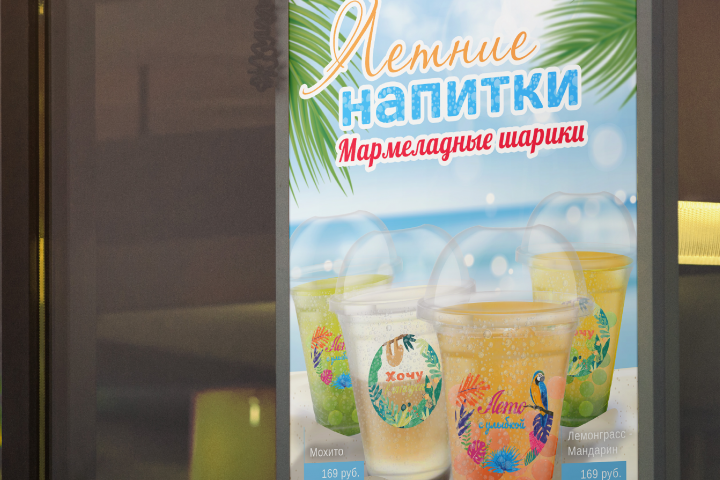Плакат с летними напитками