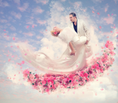 Лодка любви - обработка свадебного фото