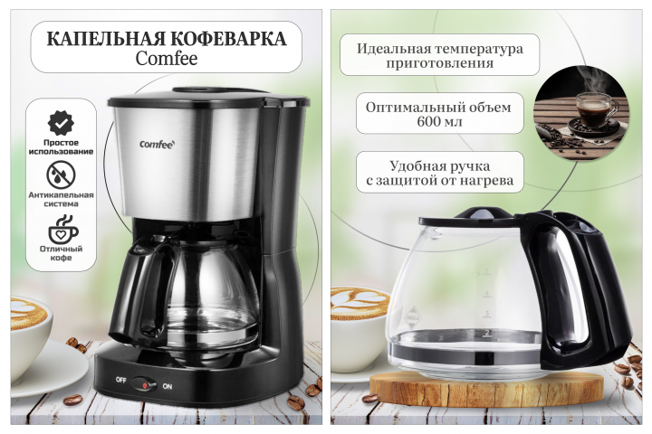 Карточки товара "Кофеварка капельная"