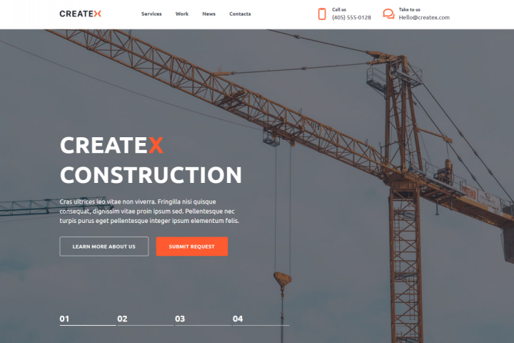 CreateX верстка