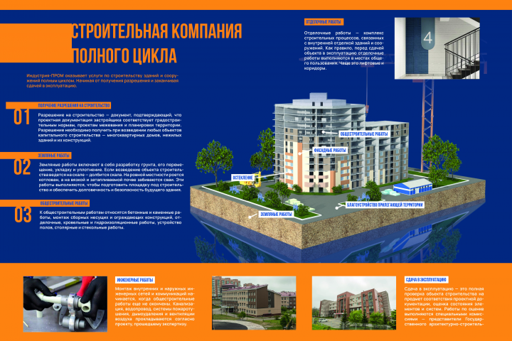 Инфографика для строительной компании - Индустрия- пром
