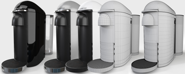 моделирование и визуализация кофемашины nespresso vertuo plus