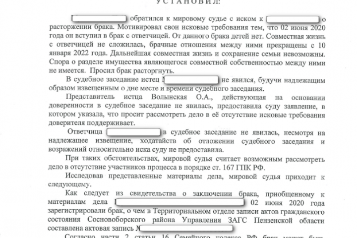 Судебное решение - развод с иностранным гражданином