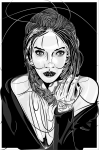 Black Art portrait of Fashion girl Black