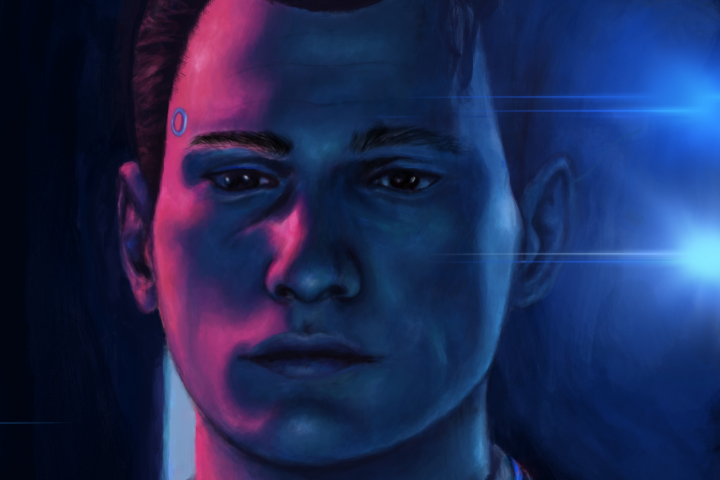 Портрет персонажа "Коннор" из игры "Detroit: Become Human"