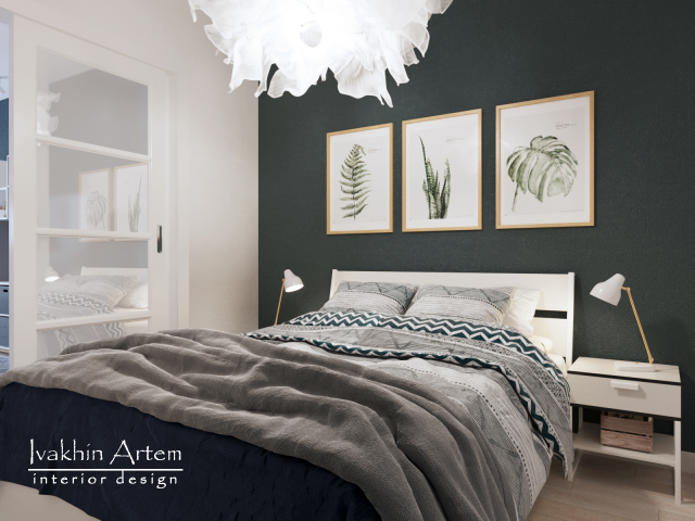 дизайн гостевой спальни в скандинавском стиле