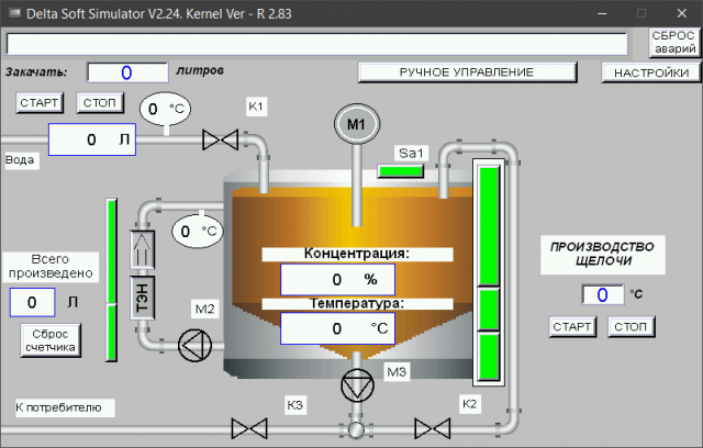 СКАДА на панели оператора Delta DOP