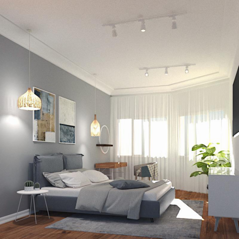 Спальня в квартире 80 кв.м (В Скандинавском стиле)