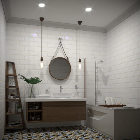 Ванная в квартире 80 кв.м (В Скандинавском стиле)