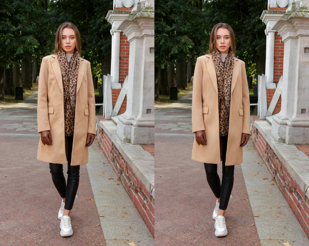 Разглаживание пальто и брюк, удаление складок.