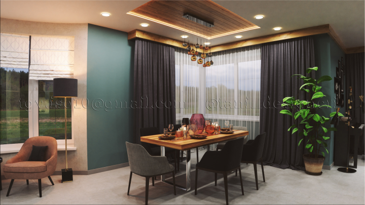 Дизайн столовой зоны. Загородный Дом.