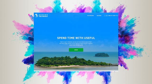 PSD шаблон landing page по теме путешествий
