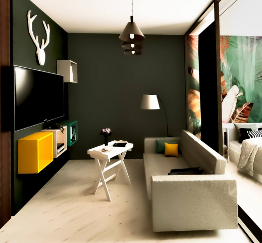 Однокомнатная квартира для молодой девушки (с перепланировкой)