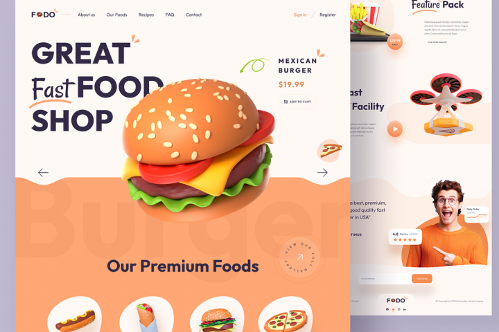 Food delivery website