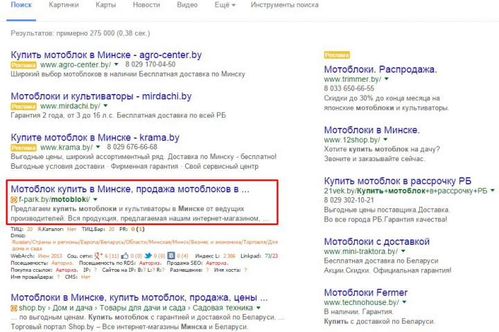 Продвижение интернет-магазина садовой техники