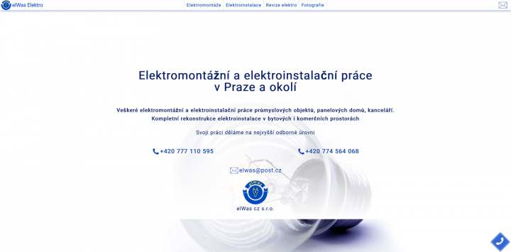 Сайт компании по электромонтажным работам