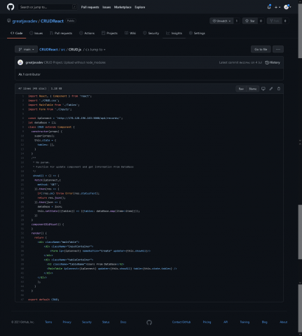 CRUD Интерфейс на React.js