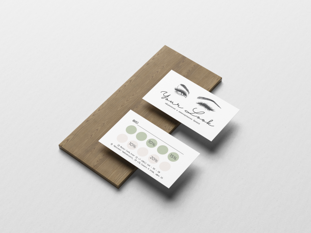 Визитка двухсторонняя для brow&lashes мастера студии Your Look