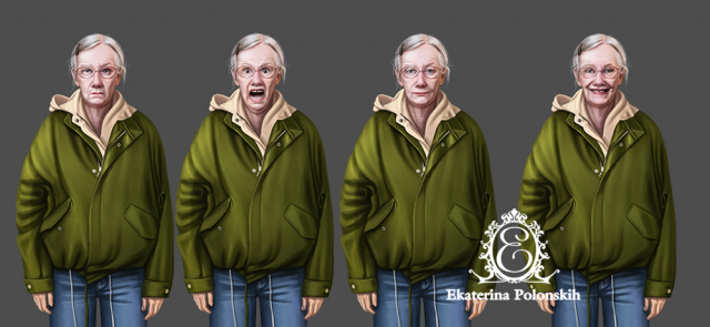 сумасшедшая старуха+эмоции