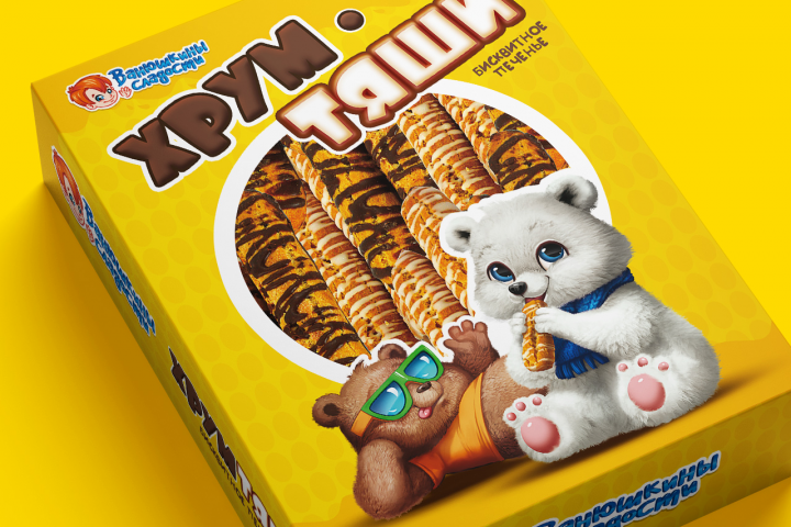 Упаковка печенья «Хрумтяши» для кондитерской фабрики