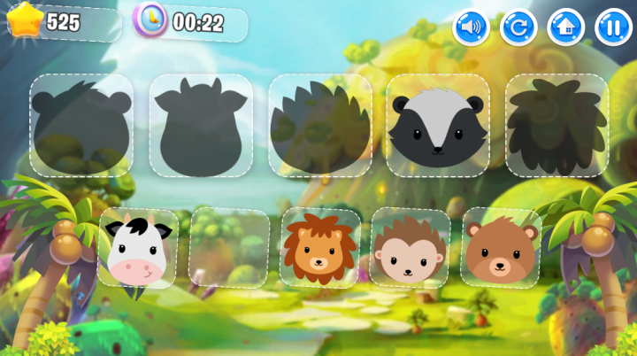 Игра Animal Puzzle на Юнити 2Д