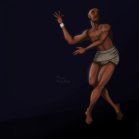 Танцующий в ночи мужчина