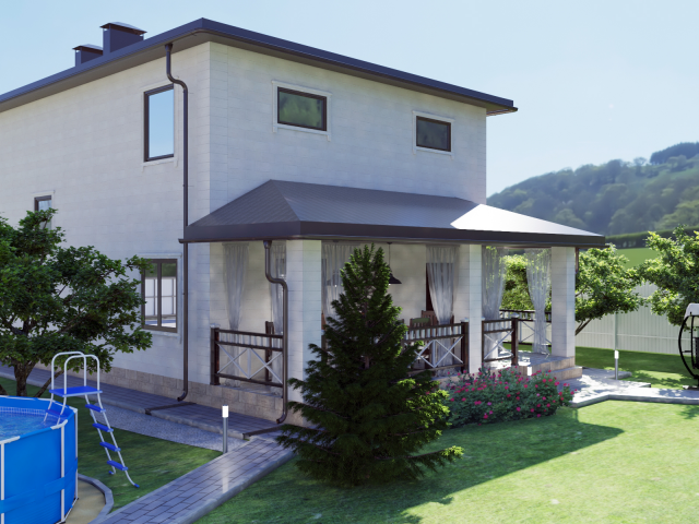 Моделирование дома для ландшафтного проекта