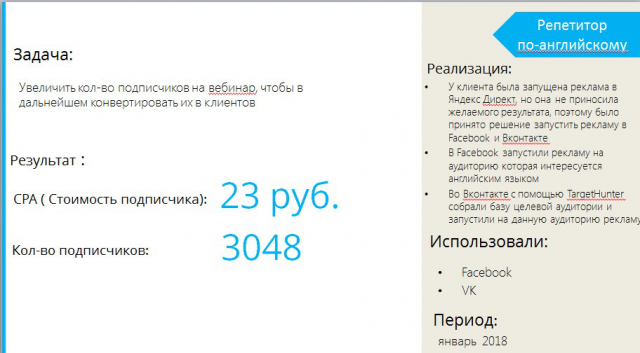 Настройка и ведение Facebook/Instagram, Вконтакте для репетитора