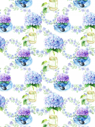 Паттерн из акварельных цветов