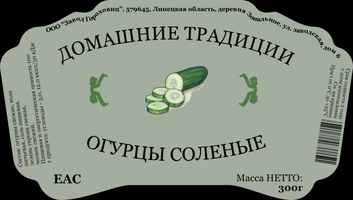 Этикетка для банки огурцов