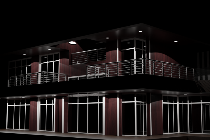 Дизайн частного дома, показана внешняя геометрия.