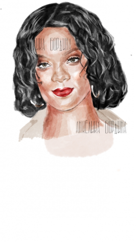 Рисунок с помощью Iphone 5s Rihanna