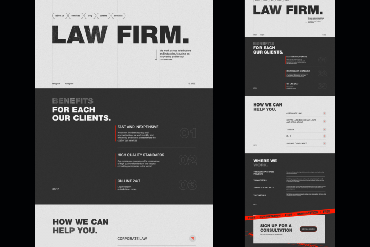 Сайт для иностранной юридической фирмы