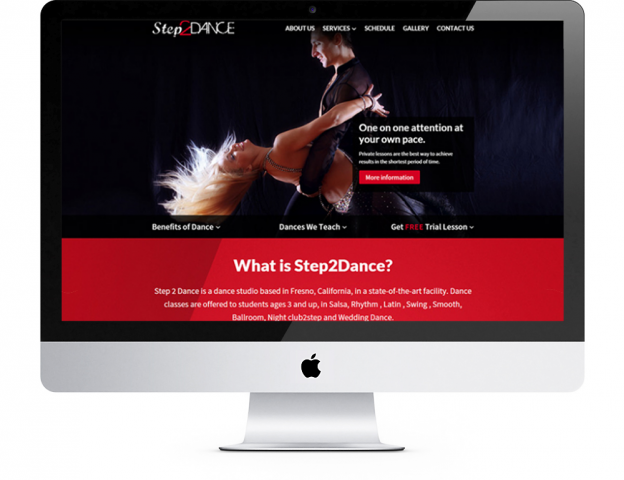 Landing для американской студии танцев Step2DANCE
