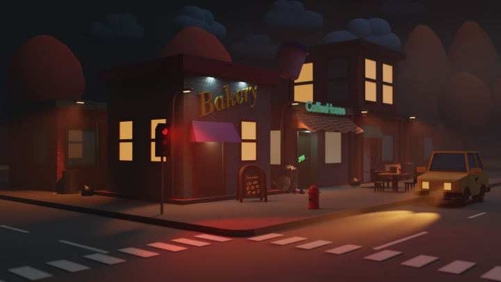 Low-poly town