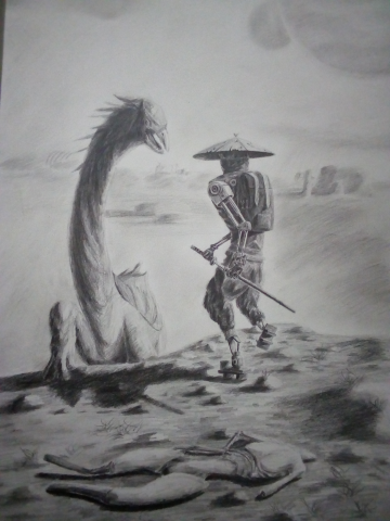 Авторская работа по компьютерной игре "Kenshi", карандаш