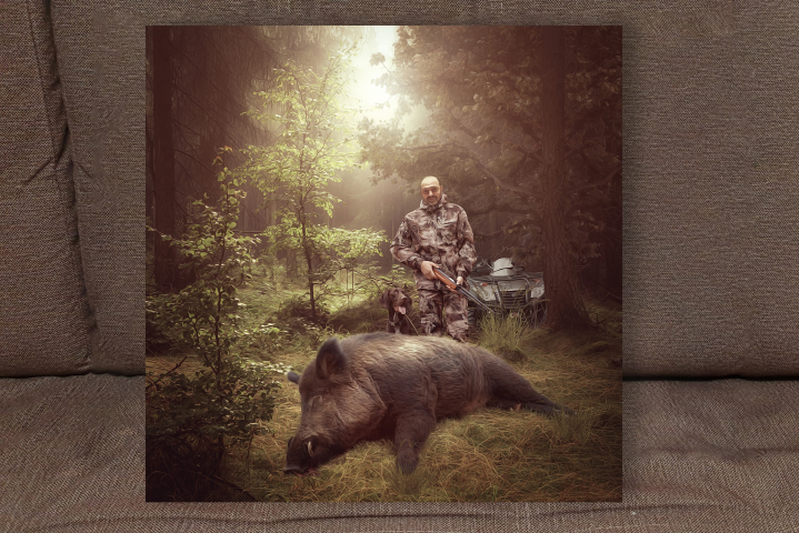 работа по фотографии под холст