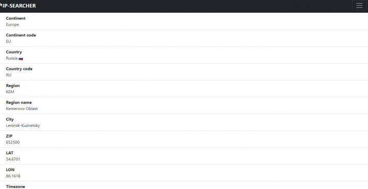 Сервис определения данных пользователя по IP-адресу