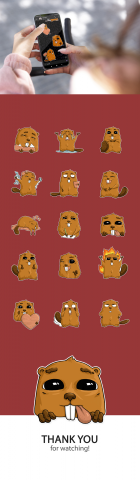стикеры для Телеграм Bobby Beaver