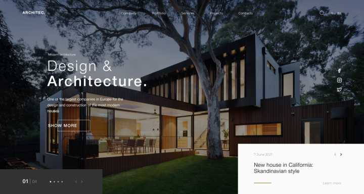 Дизайн сайта Архитектурной компании
