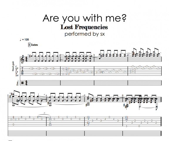 Табулатура на песню Lost Frequences - "Are you with me"