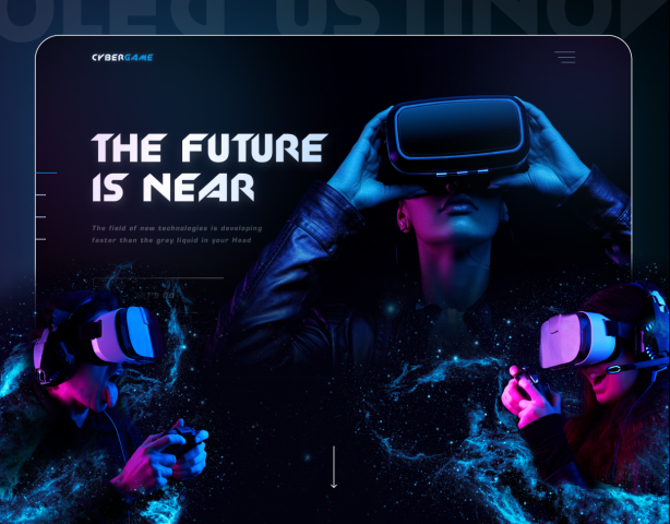 Дизайн-концепция страницы сайта VR оборудования